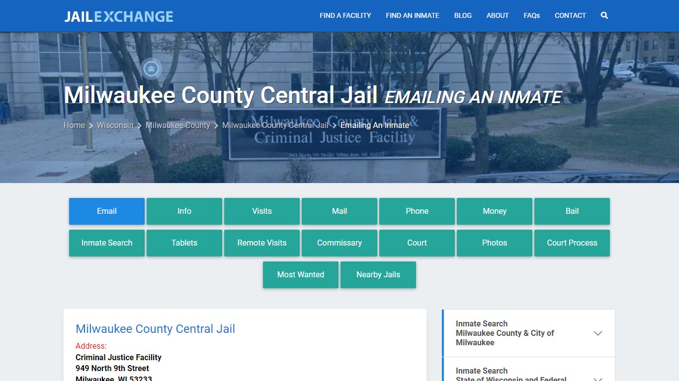 Inmate Text, Email - Milwaukee County Central Jail, WI
